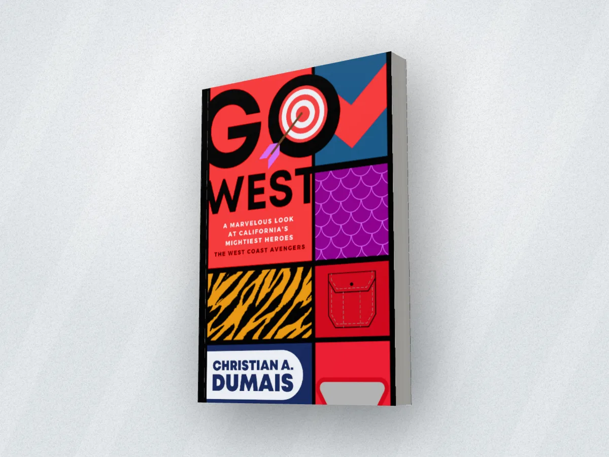 Go West by Christian A. Dumais as a glossy 3D paperback in soft window light