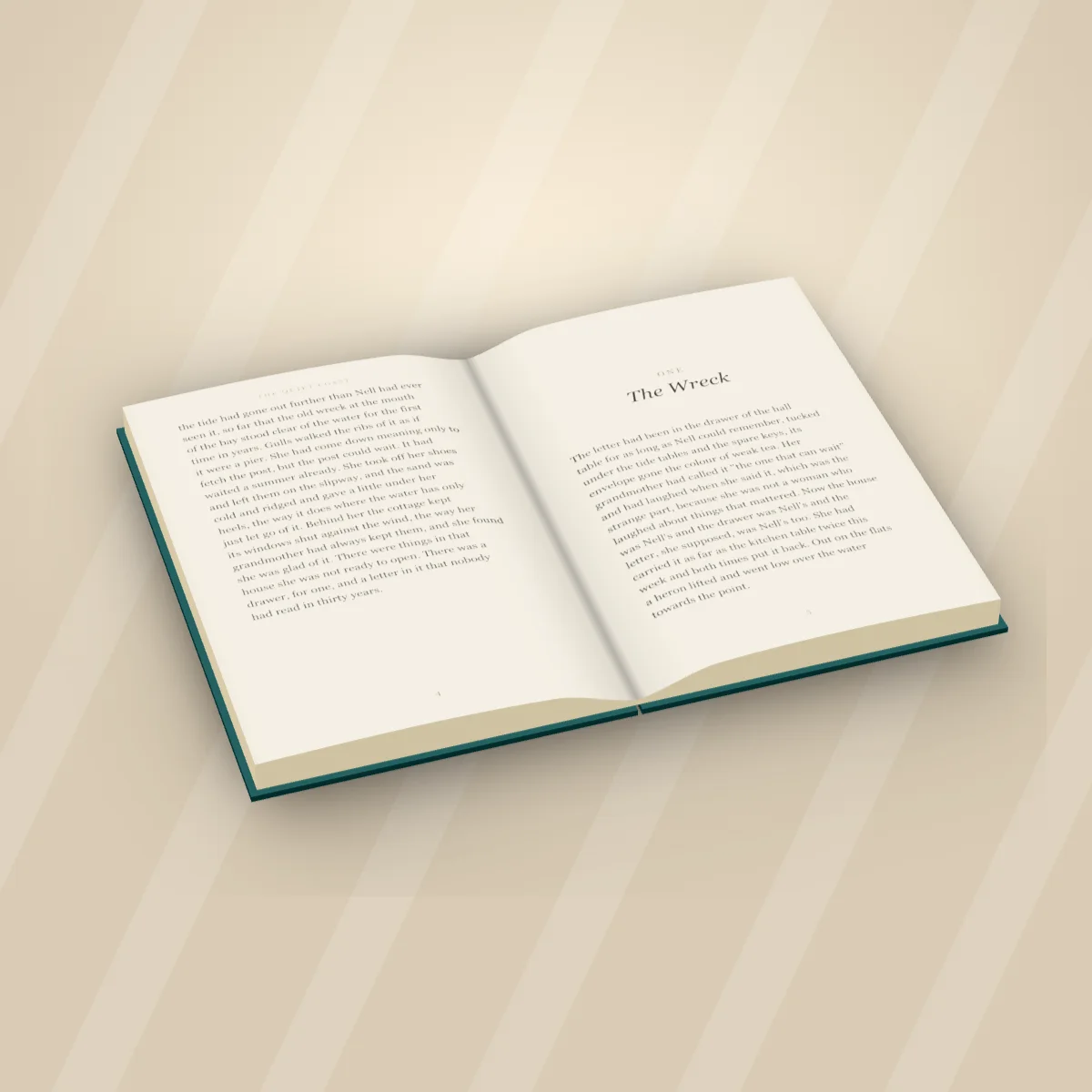 The open hardback in warm window light, square for a social post